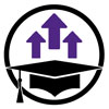 icon mortar board and arrows pointing upward