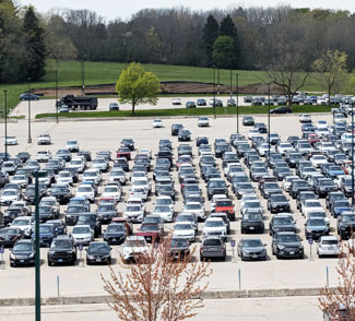 overhead looking west of soil collection area and Springett Parking Lot