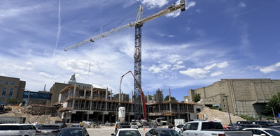 Construction site facing west from South Valley