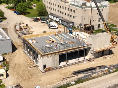 aerial image of the construction site