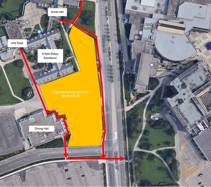 aerial shot of the location of the service interrtuption