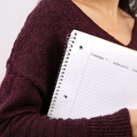 Girl holding book