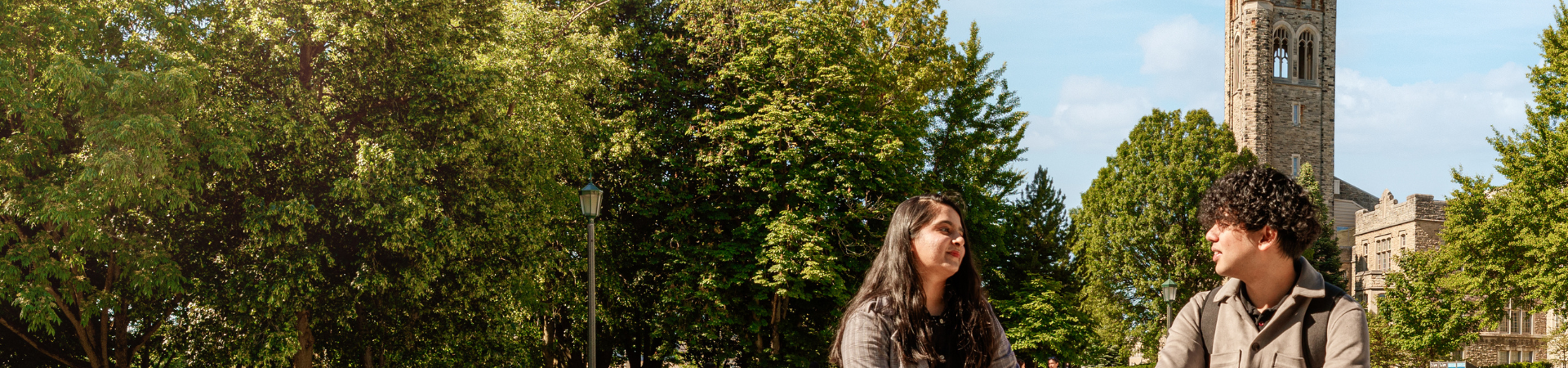 Two students speaking together.