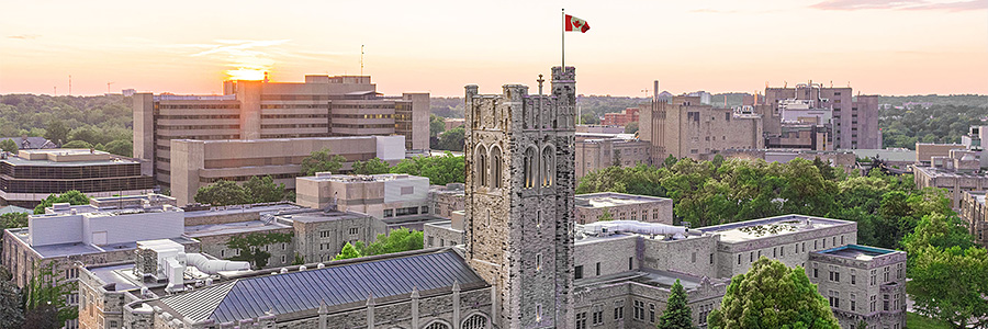 aerial shot of campus