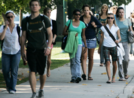 students on campus