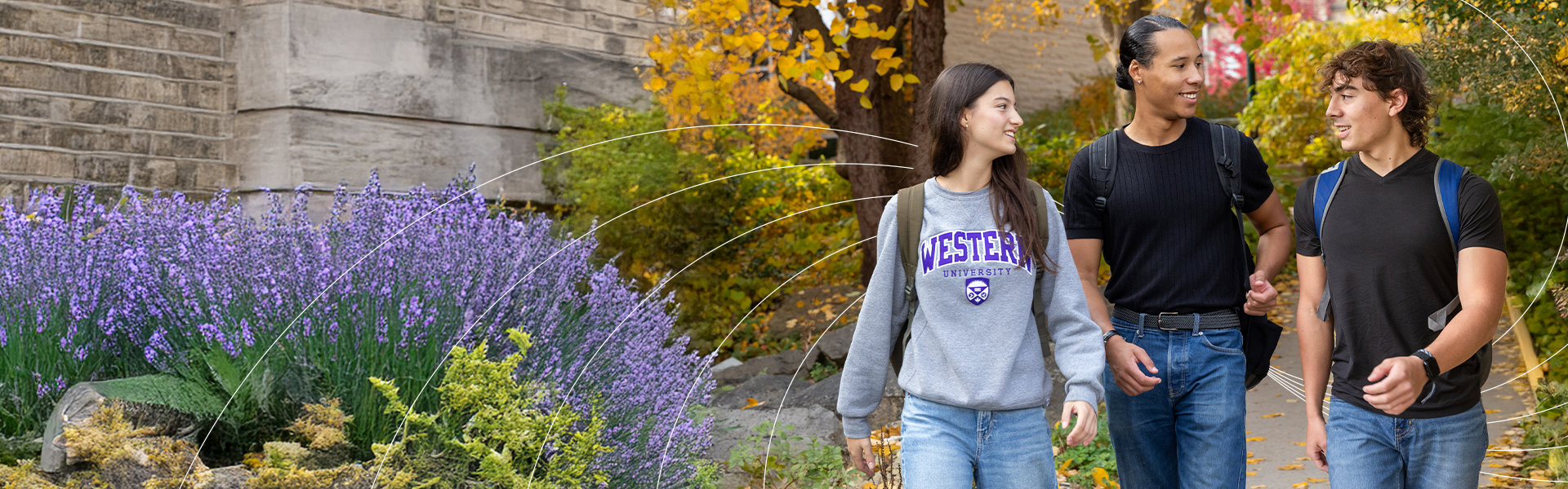 Students walking on campus