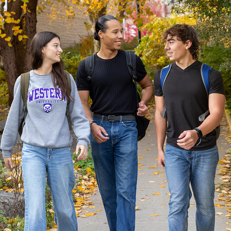 Students walking on campus