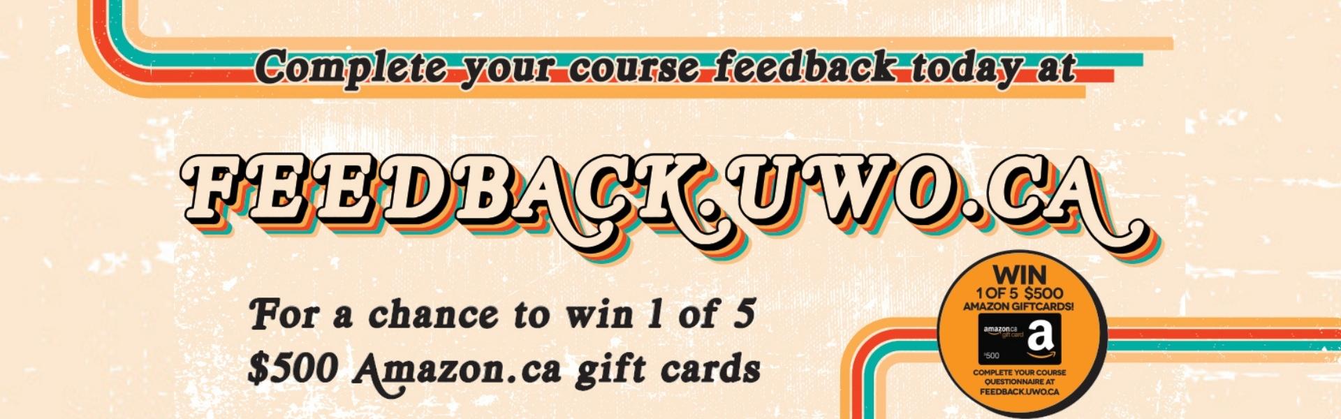 Complete your course feedback today at feedback.uwo.ca