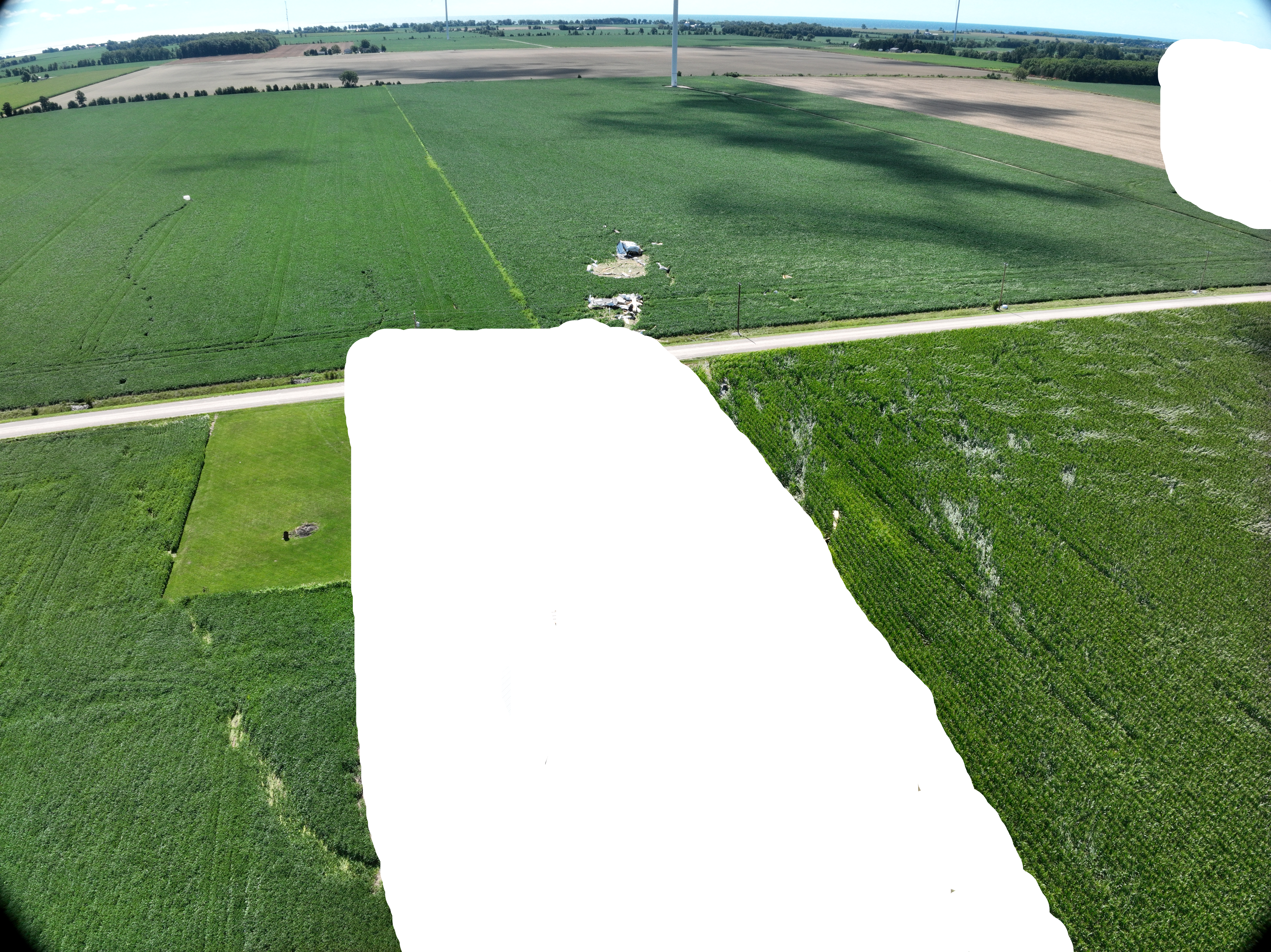 Drone photo of damage