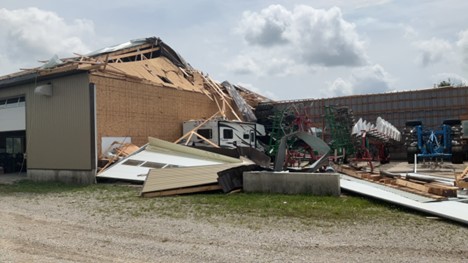Ground photo of Mitchell damage