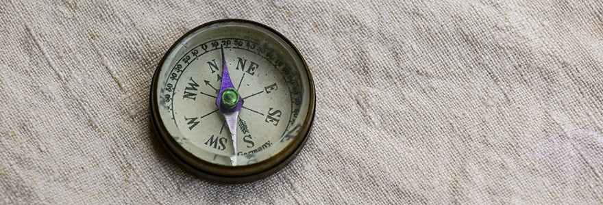 A compass on sackcloth