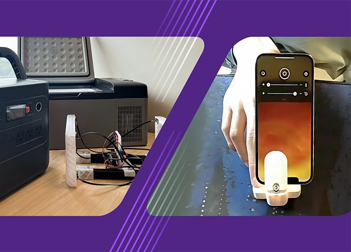 A repurposed cold storage and needle-free blood testing devices