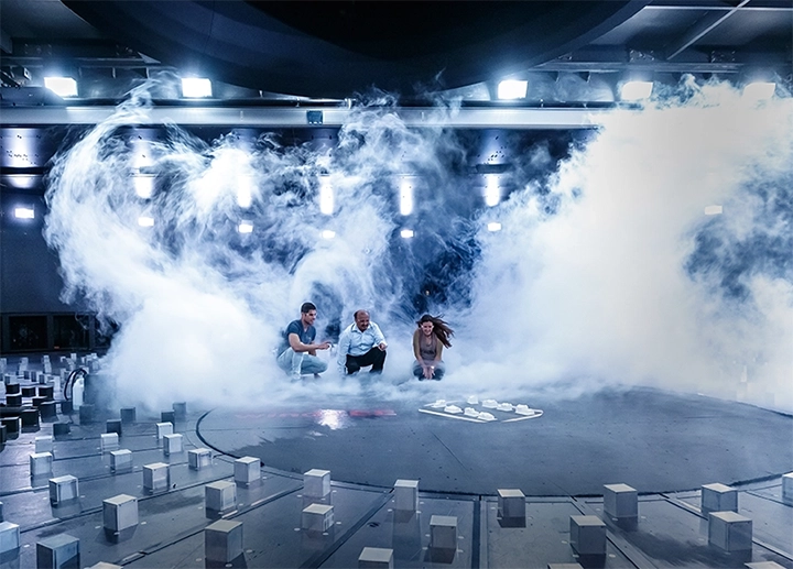 Girma Bitsuamlak and students working in the WindEEE dome