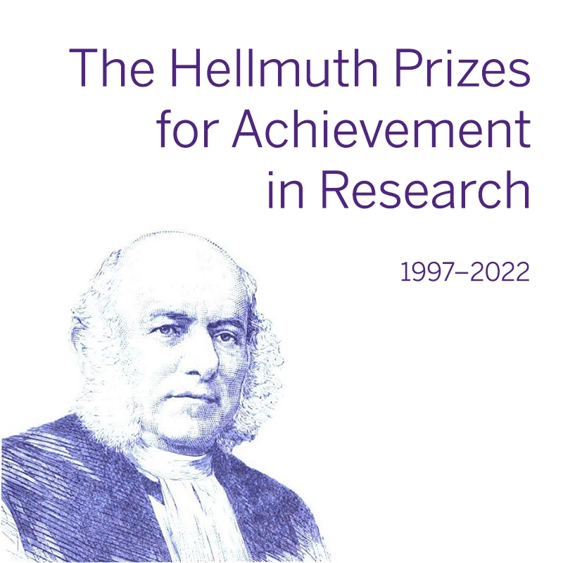 Etching of Bishop Hellmuth. Text:"The Hellmuth Prizes for Achievement in Research"