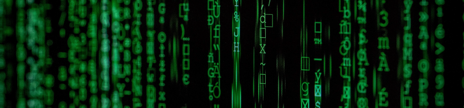 Data streaming down a screen