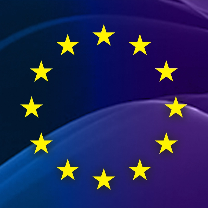 European Union and Western Brandmarks over color background