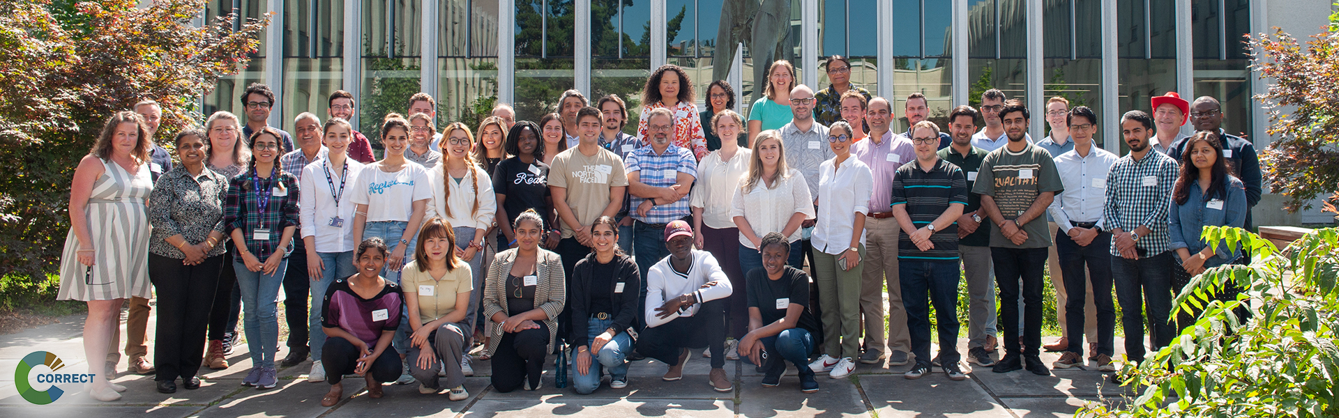 Group photo of researchers outside