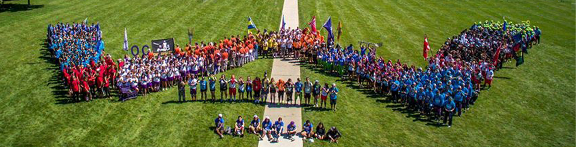 Students making "W" on University College Hill during Western O-Week