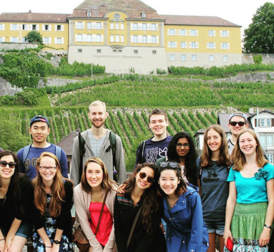 Students in a Vineyard.