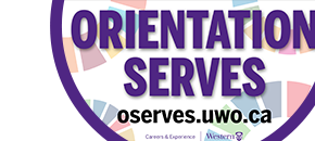 Text reading Orientation Serves - oserves.uwo.ca
