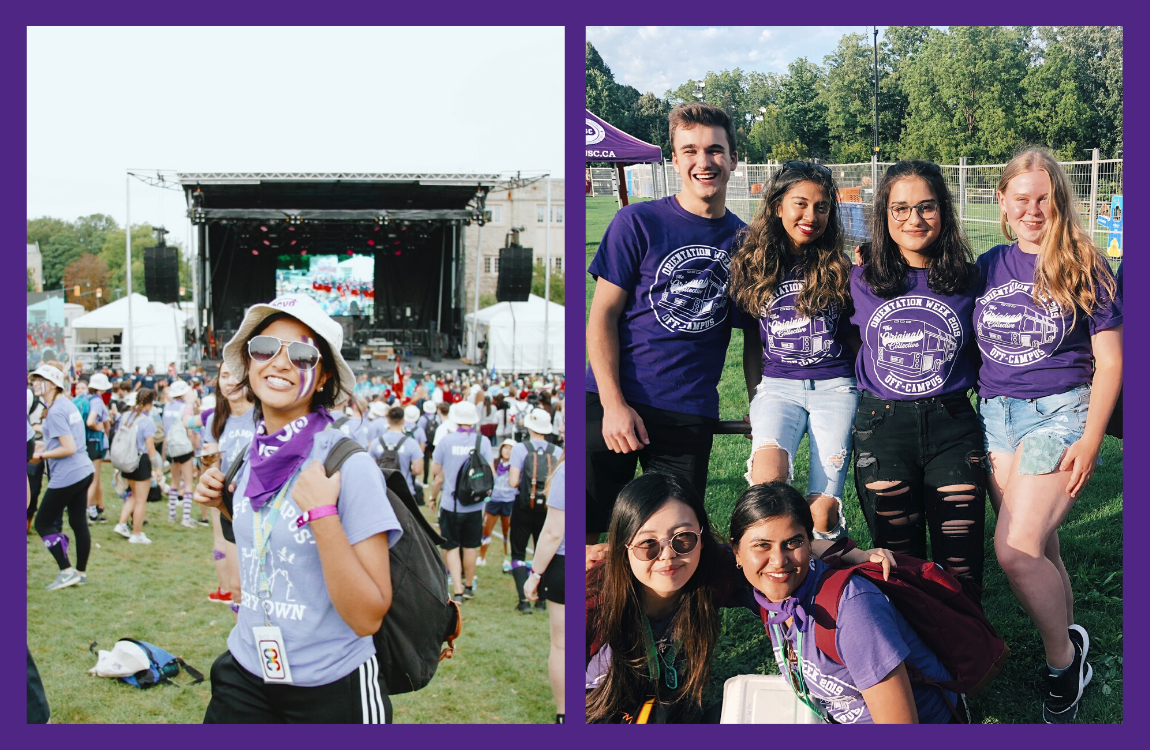 Images of students having fun at orientation week on-campus