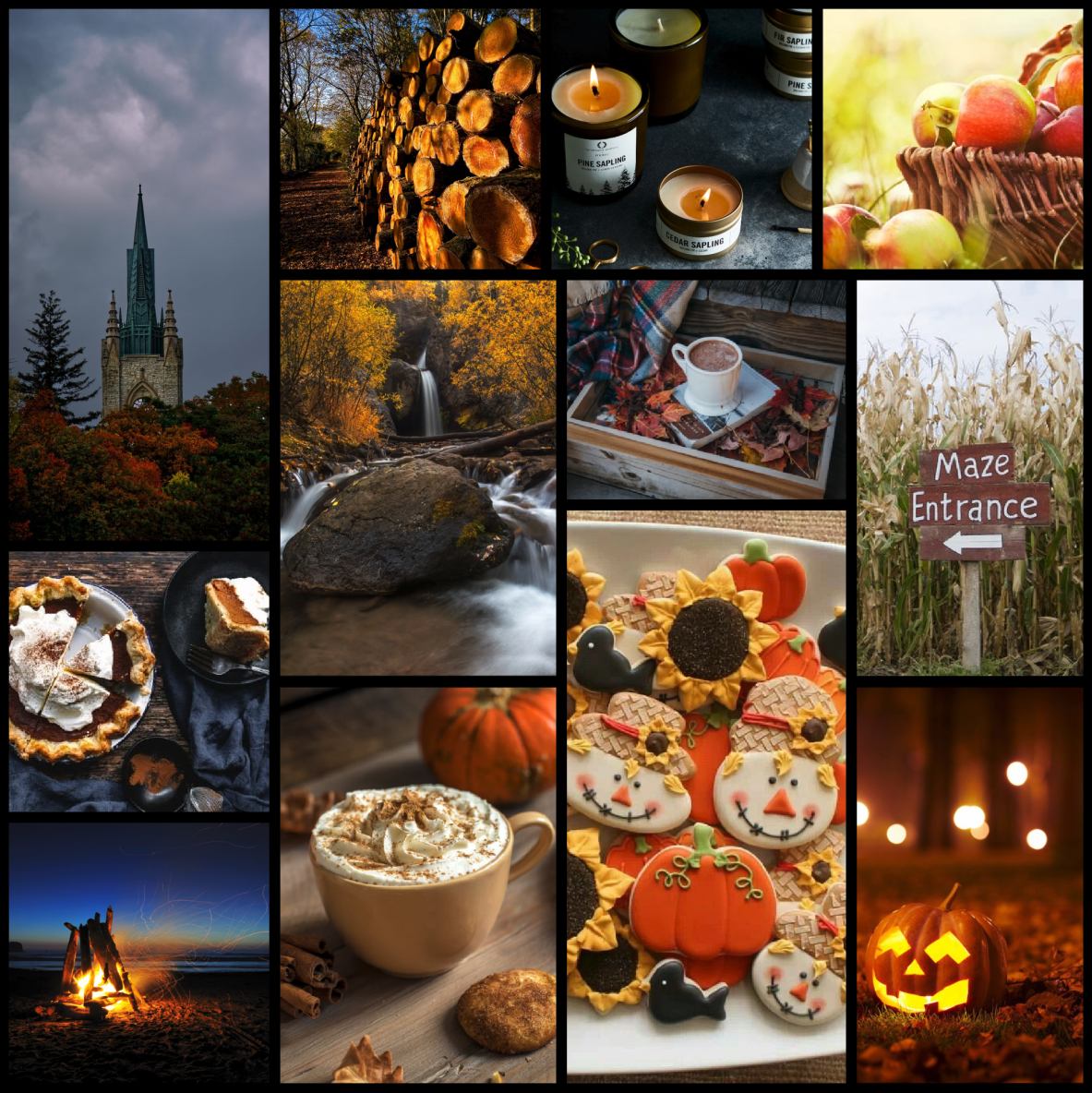 A collage of fall photos