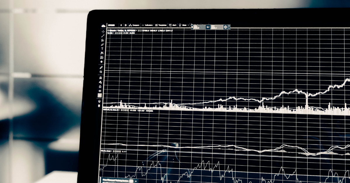 A photo of data being shown on a graph on a computer screen