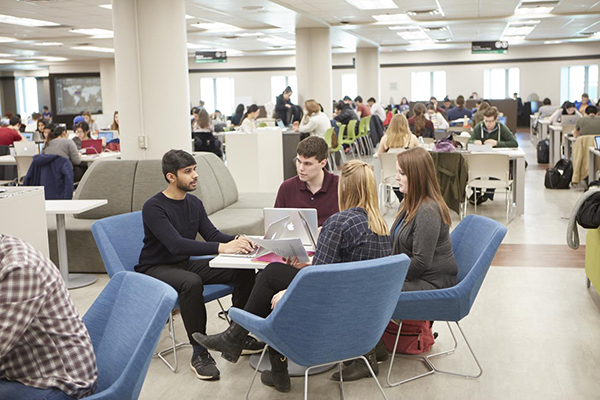 Students studying in Taylor library.