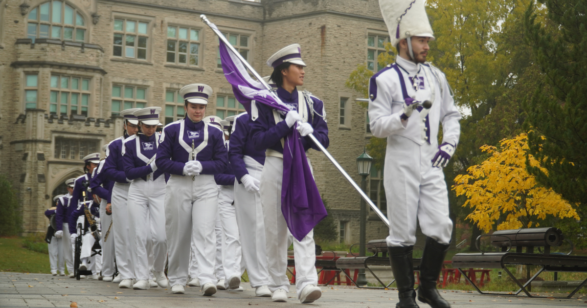 Picture of Clarence leading the Western Marching Band.