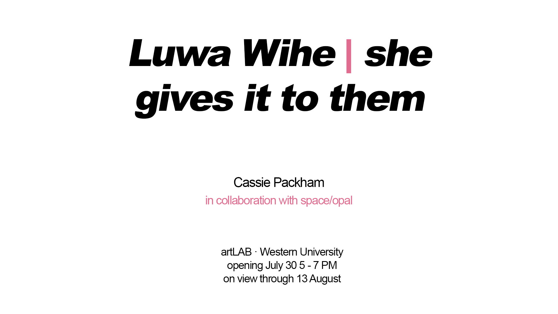 text of the title Luwa Wihe | She gives it to them