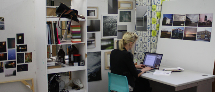 Student in a Practicum Studio Space