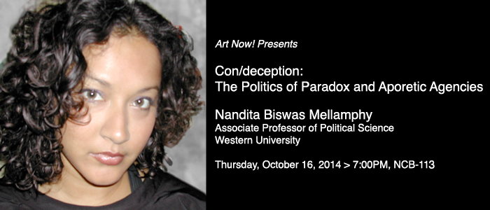 Nandita Biswas Mellamphy Thursday, October 16, 2014 > 7:00PM > NCB-117
