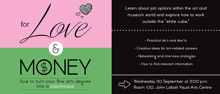 Joanne Latimer, September 30th, 3pm, Visual Arts - For Love or Money