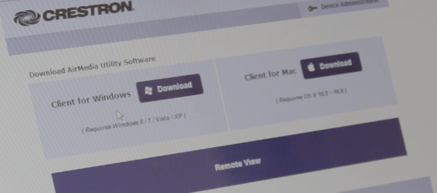 Crestron Air Media app