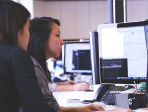 Students at computer